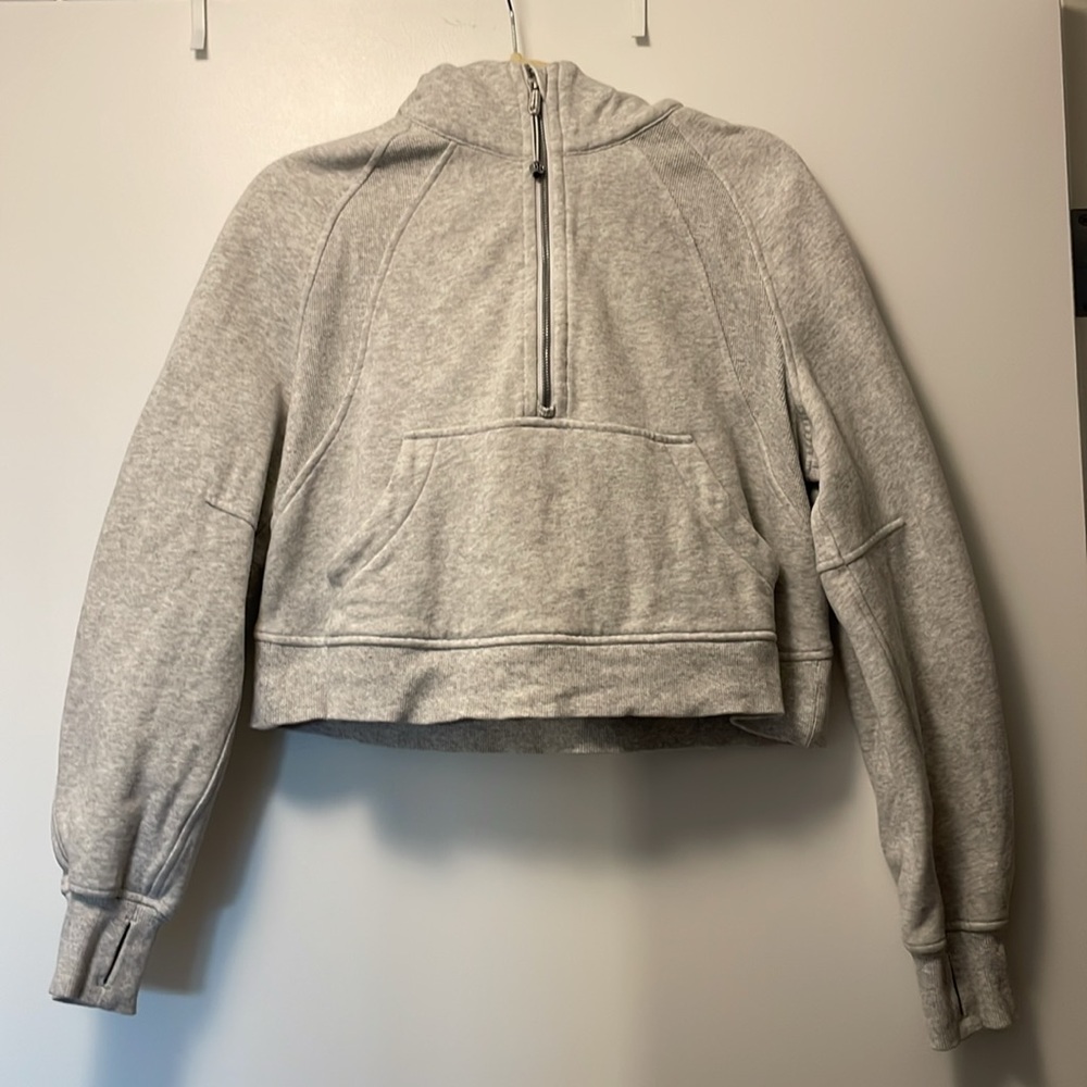 Lululemon Oversized Scuba Hoodie 1/2 Zip XS/S, Light Grey